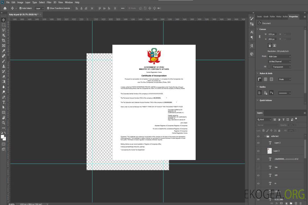 Modèle Word et PDF de certificat d'enregistrement d'entreprise au Pérou template Modèle Word et PDF de certificat d'enregistrement d'entreprise au Pérou template